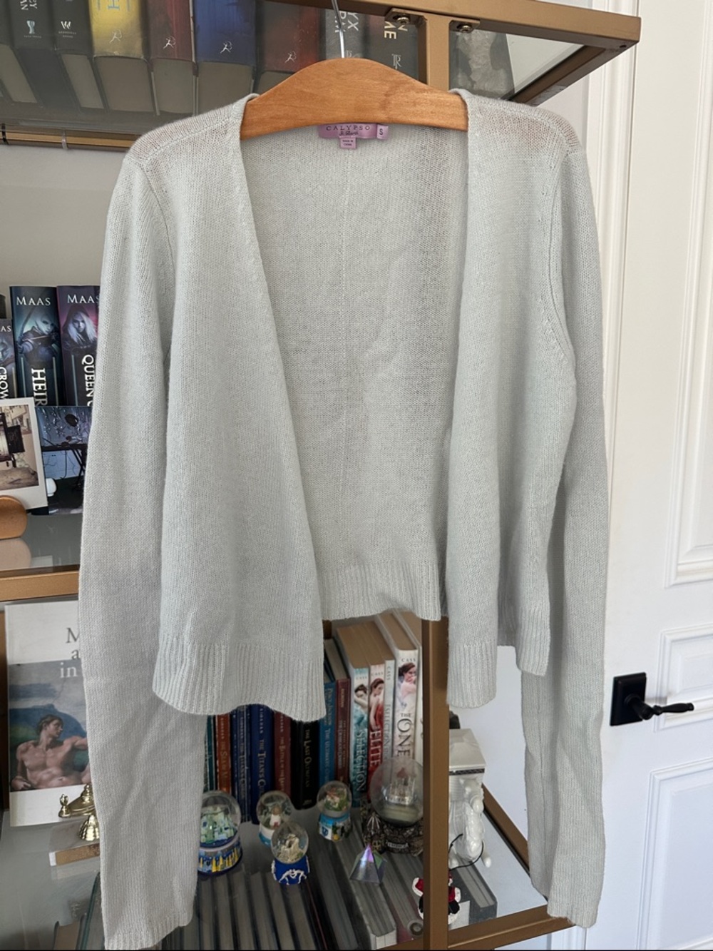Calypso St. Barth 100% Cashmere Pale Blue Cardigan size small